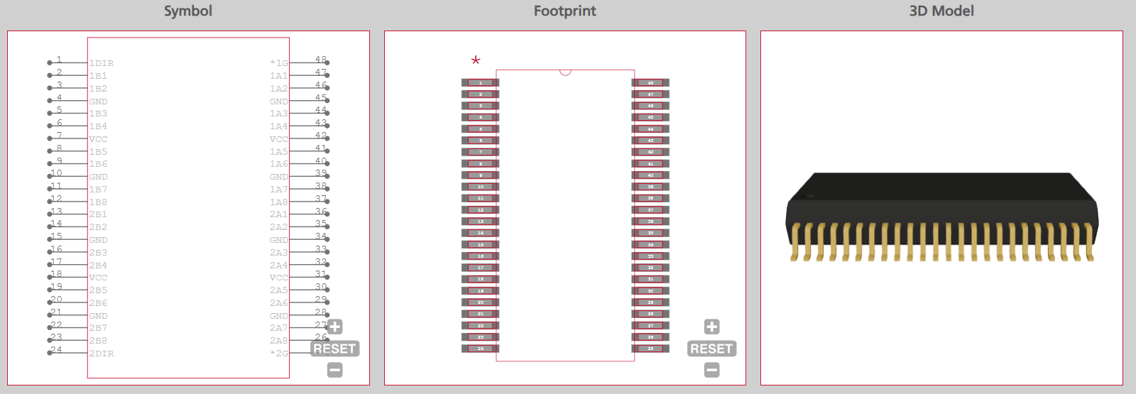Texas Instruments SN74ACT16245QDLREP's Pinouts.png